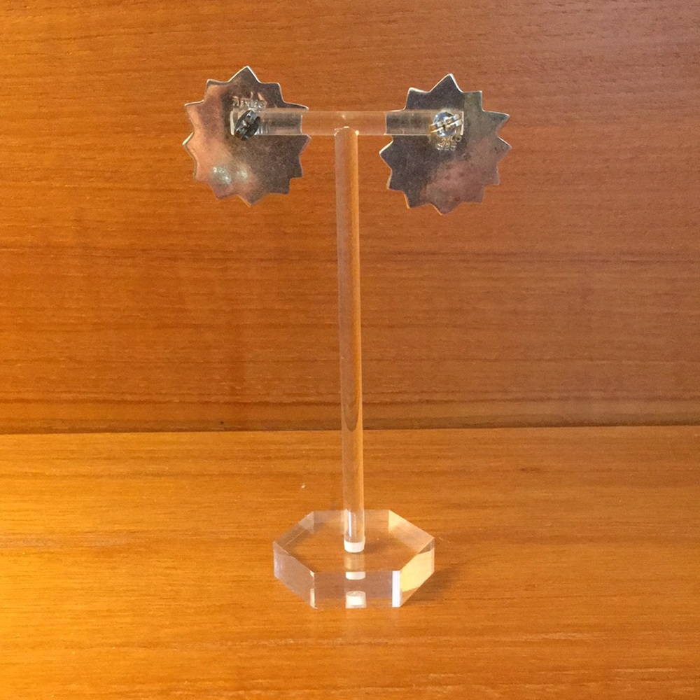 VINTAGE SILVER TAXCO/MEXICO SUN STUDS. - Picture 2 of 4